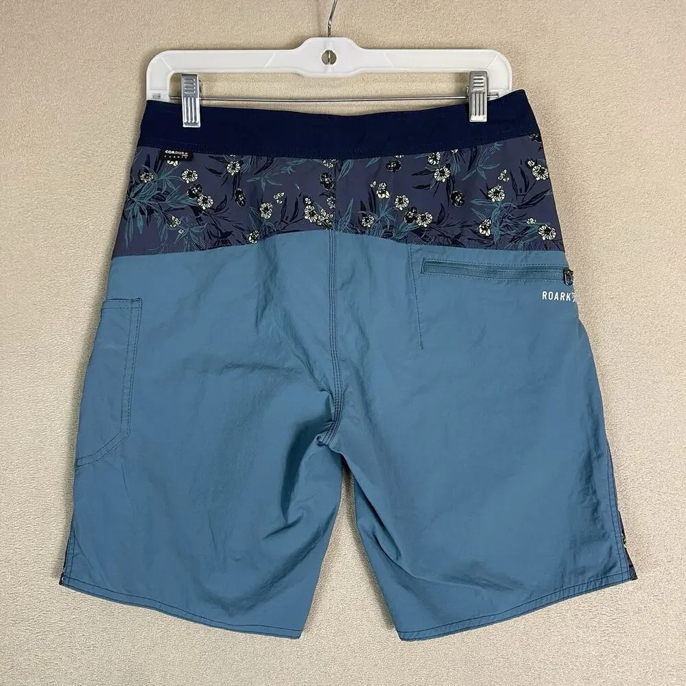 Roark Short Mens 28 Blue Floral The Boatman Drawstring Linerless‎ Boardshort 9